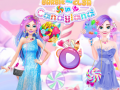 Spill Barbie and Elsa in Candyland