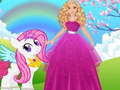 Spill Barbie and Pony Dressup