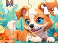 Spill Jigsaw Puzzle: Dog And Garden