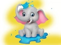 Spill Coloring Book: Elephant Spraying Water