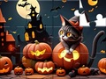 Spill Jigsaw Puzzle: Halloween Cat