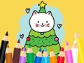 Spill Coloring Book: Cats And Christmas Tree