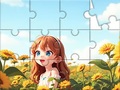 Spill Jigsaw Puzzle: Sunflower Girl