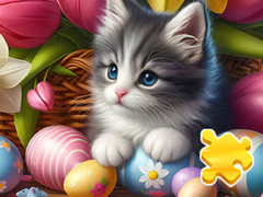 Spill Jigsaw Puzzle: Easter Cat