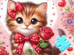 Spill Jigsaw Puzzle: Bowknot Cat