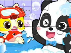 Spill Jigsaw Puzzle: Baby Panda Shower Time