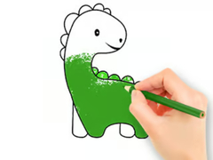 Spill Coloring Book: Lovely Baby Dinosaur