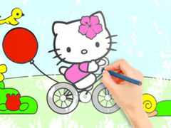 Spill Coloring Book: Hello Kitty Cycling