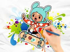 Spill Coloring Book: Toca Boca Skateboard
