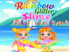 Spill Rainbow Glitter Slime