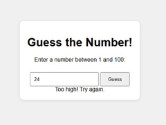 Spill Number Guessing Game