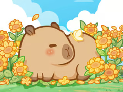 Spill Jigsaw Puzzle: Capybara In Sunflowers
