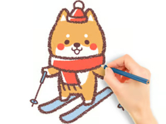 Spill Coloring Book: Skiing Puppy