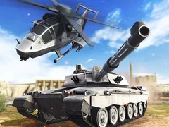 Spill Strategy of war. Tanks and helicopters