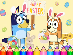 Spill Coloring Book: Bluey Happy Easter
