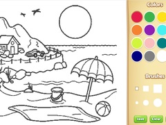 Spill Beach Coloring Book For Kids