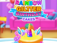 Spill Rainbow Glitter Birthday Cakes
