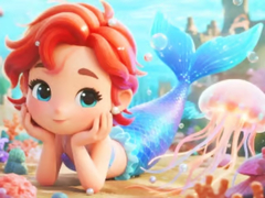 Spill Jigsaw Puzzle: Chibi Mermaid Marshmallow Jellyfish