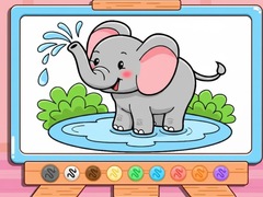 Spill Coloring Book: Cute Baby Elephant