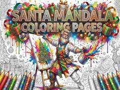 Spill Santa Mandala Coloring Pages